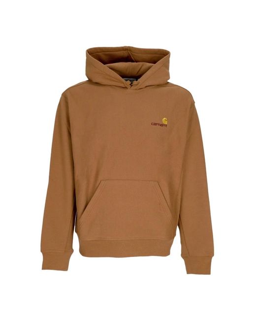 Carhartt Herensweatshirt Met Capuchon Amerikaans Script Hamilton Bruin in het Brown voor heren