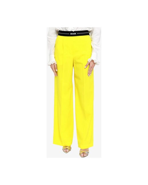Wide Trousers MSGM en coloris Yellow