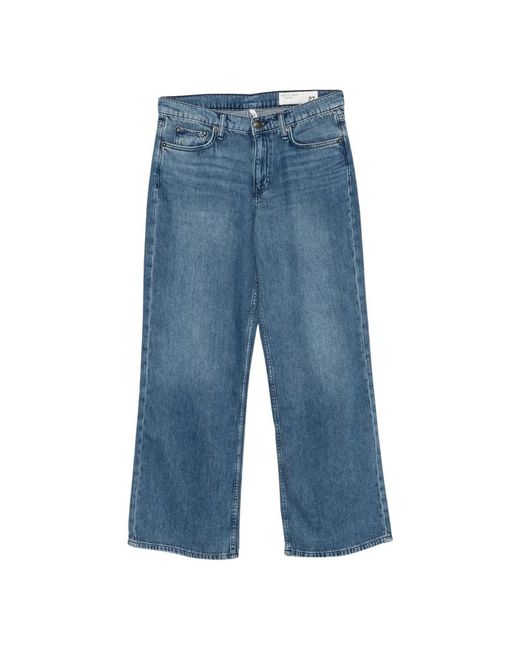 Rag & Bone Jeans ,Blauw ,Katoen Saige Ankle Relaxed Straight Jean in het Blue