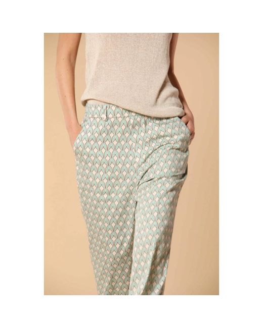 Mason's Broeken ,Blauw ,Chino Jogger Broek Met Geometrische Print in het Natural