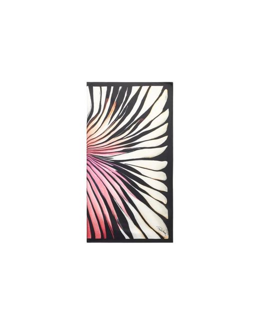 Roberto Cavalli Red Ray Of Paradise Print Seidenschal