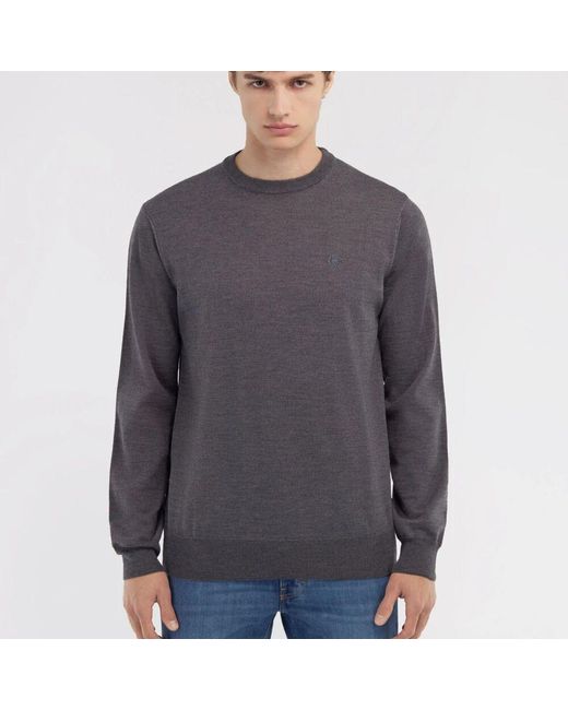 Roberto Cavalli Dunkelgrauer Crewneck Sweater Made in Blue für Herren