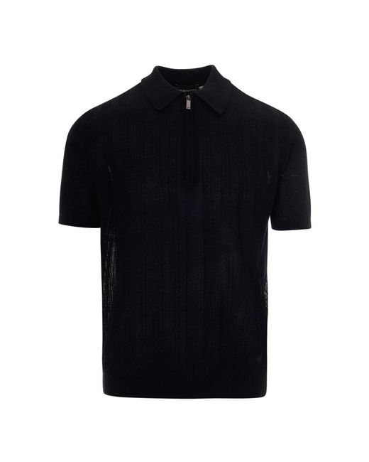Emporio Armani Black Polo Shirts for men