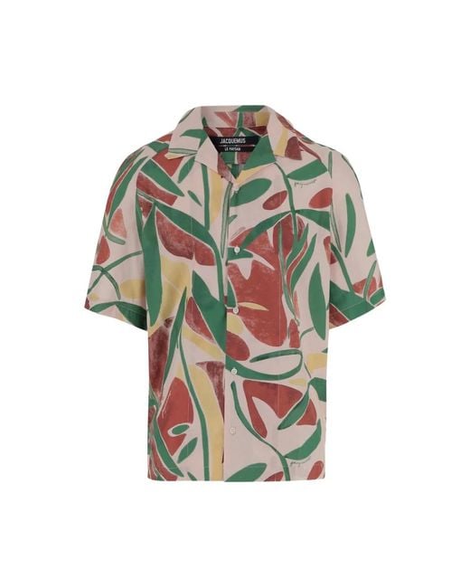 Camicia Con Stampa Astratta-Uomo di Jacquemus in Multicolor da Uomo