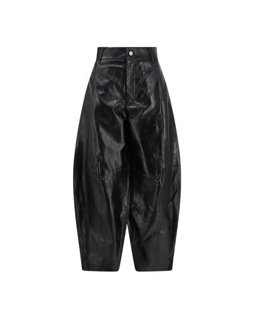Soeur Black Leather Trousers