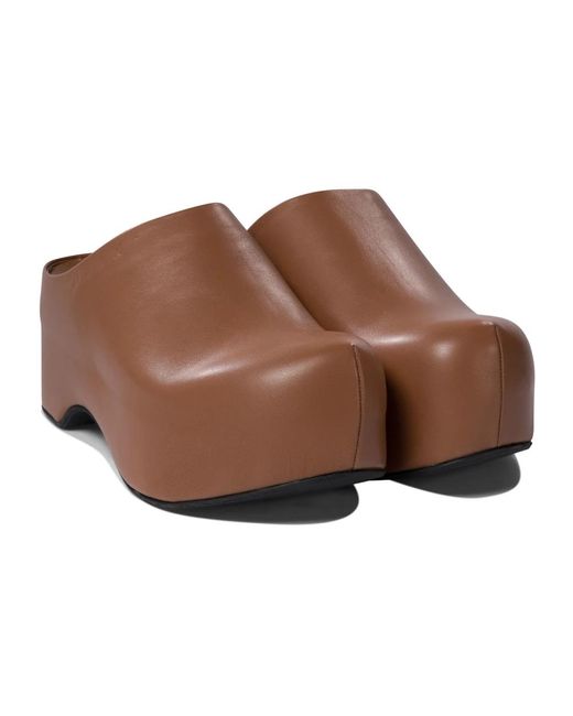Marni Bruine Loafer Chunky Clog Schoenen in het Brown