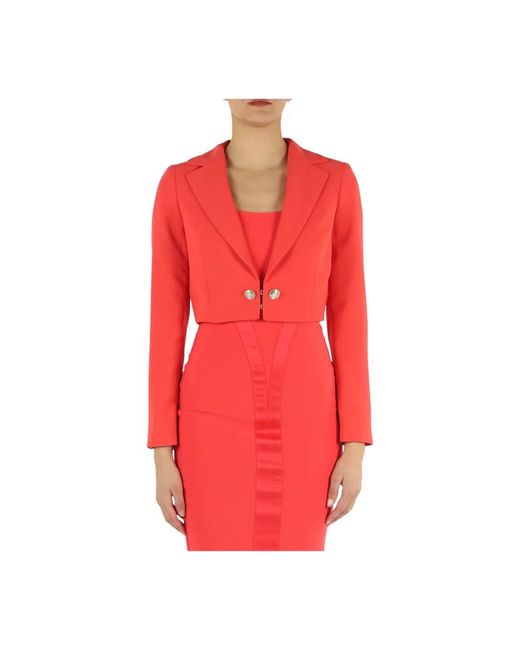 Guess Red Rote synthetische blazer jacke