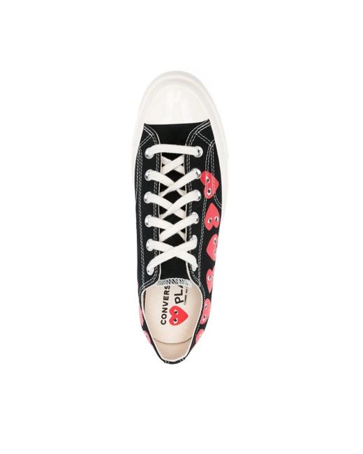 Comme des Garçons Schwarze herz sneakers baumwolle niedrig schnürung in Black für Herren