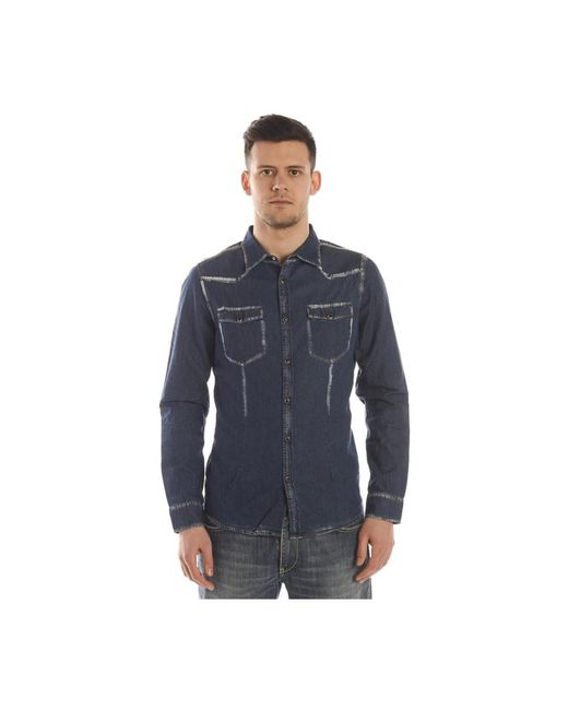 Daniele Alessandrini Blue Denim Shirts for men