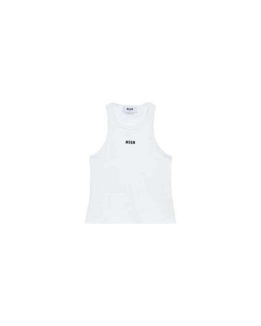 MSGM White Sleeveless Tops