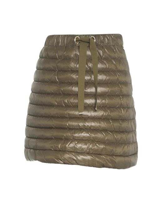 Herno Rokken ,Groen ,Gewatteerde Mini Rok Olijf Aw 25 in het Green