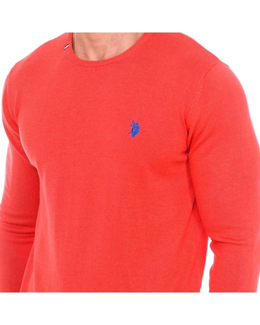 U.S. POLO ASSN. Red Round-Neck Knitwear for men