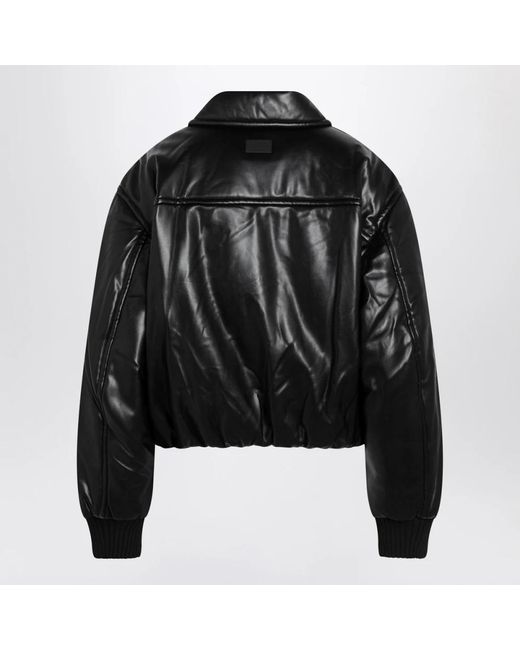 Acne Black Faux Leder Bomberjacke