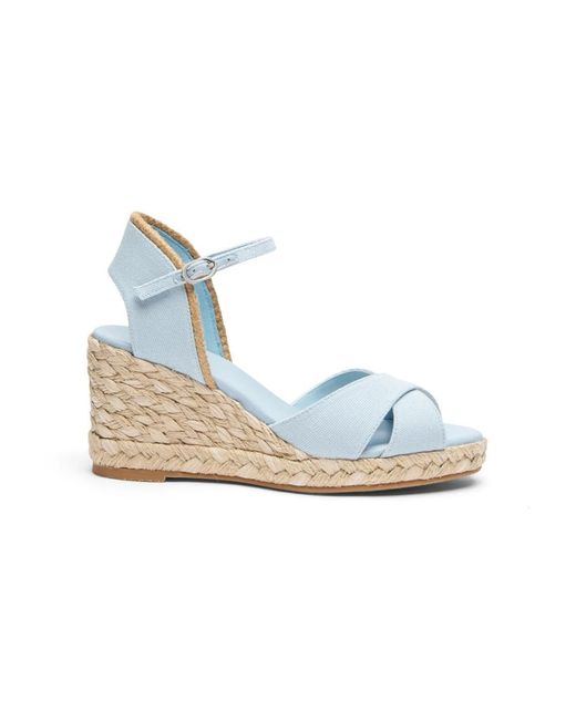 Stuart Weitzman Schoenen ,Blauw ,Jute Mirela Ii Espadrille Wedge in het Blue