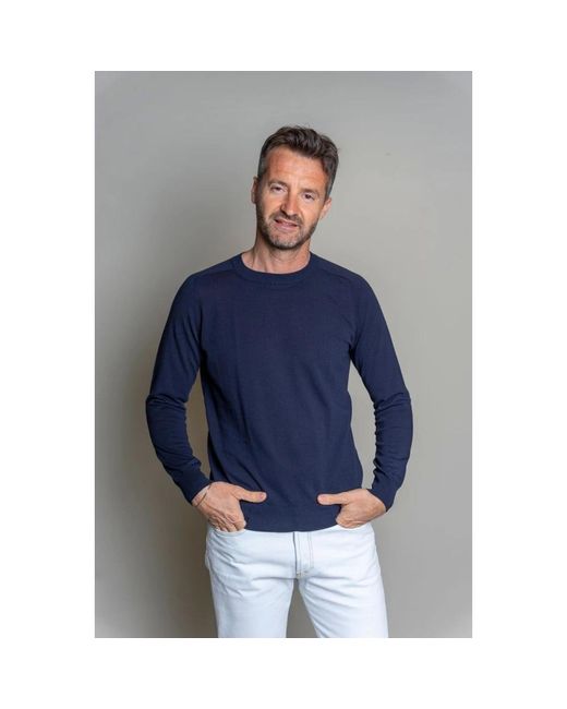 Mauro Grifoni Blue Round-Neck Knitwear for men