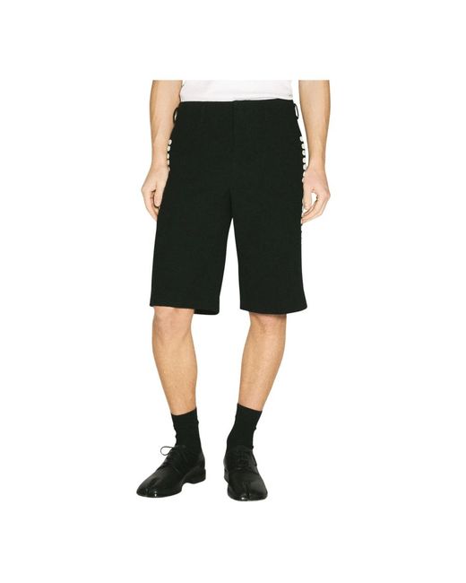 Comme des Garçons Knopfverzierte wollshorts in Black für Herren