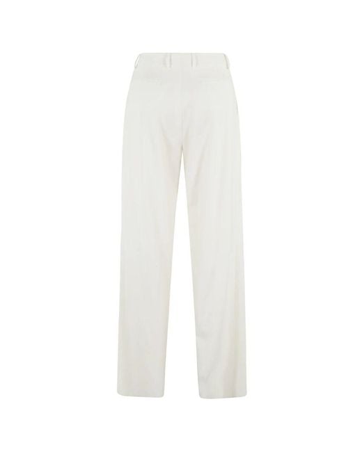 Straight Trousers Tagliatore de color White