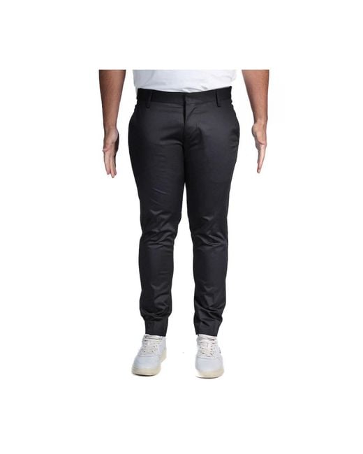 Entre Amis Black Slim-Fit Trousers for men