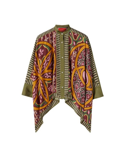 LaDoubleJ Overhemden ,Veelkleurig ,Foulard Shirt in het Brown