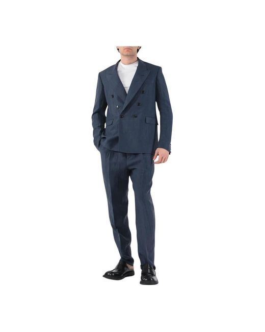 Mauro Grifoni Blue Double Breasted Suits for men