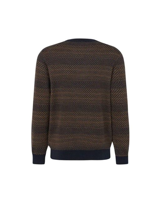 Bugatti Strickpullover mit feinem muster in Brown für Herren