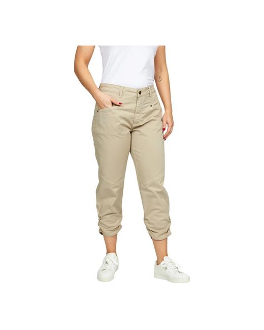 2-Biz Natural Cropped Trousers