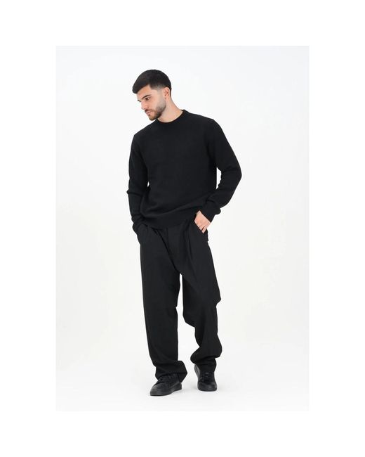 SELECTED Black Wide Trousers for men