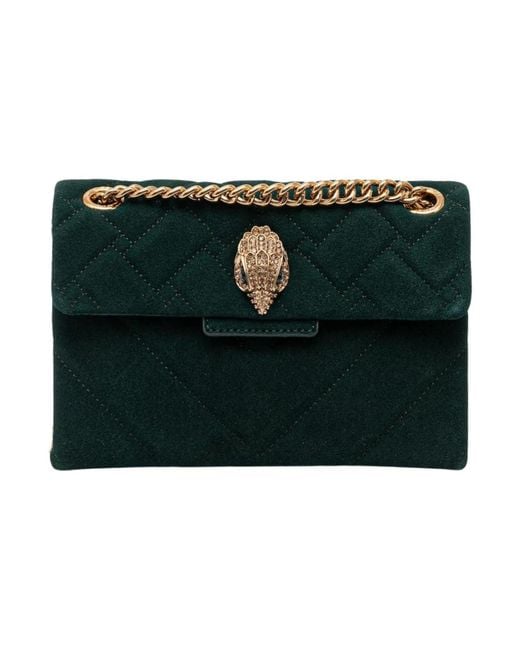 Kurt Geiger Green Dunkelgrüne Leder Mini Kensington Tasche