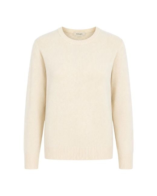 Kangra White Round-Neck Knitwear