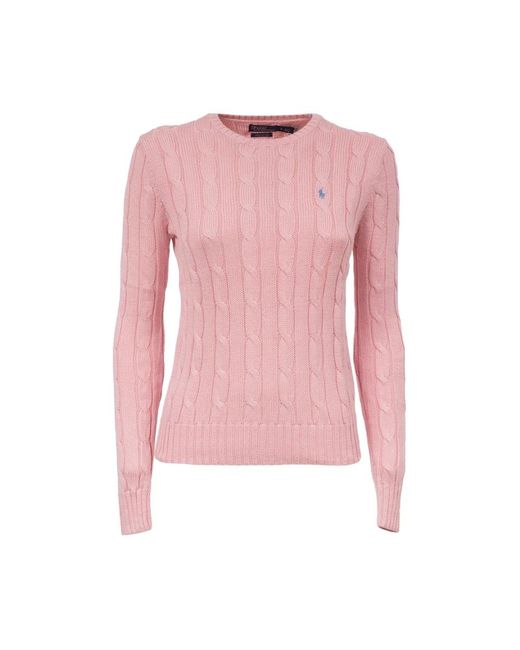 Round-neck knitwear Polo Ralph Lauren de color Pink