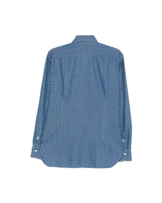 Barba Napoli Blue Casual Shirts for men