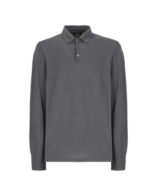 Zanone Graues baumwoll-poloshirt mit kragen in Gray für Herren