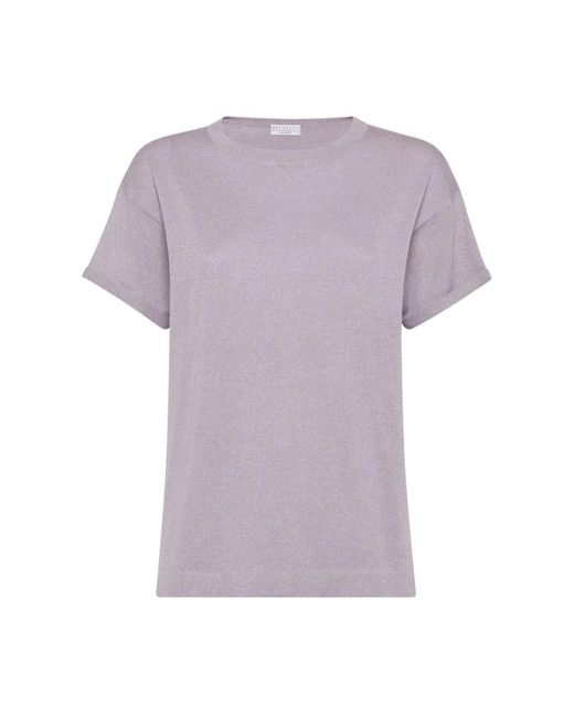 Tシャツ・カットソー Brunello Cucinelli T-shirts Purple T-shirt Brunello Cucinelli Purple size S International in