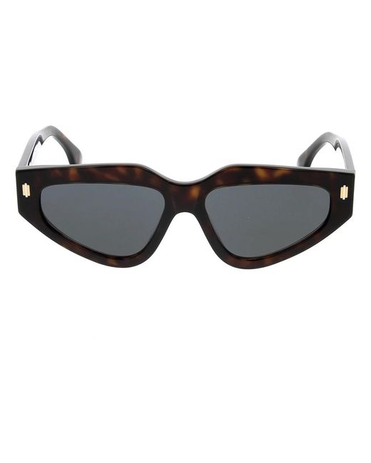 Fendi Accessoires ,Zwart ,Zonnebril Met Uniek Design in het Brown