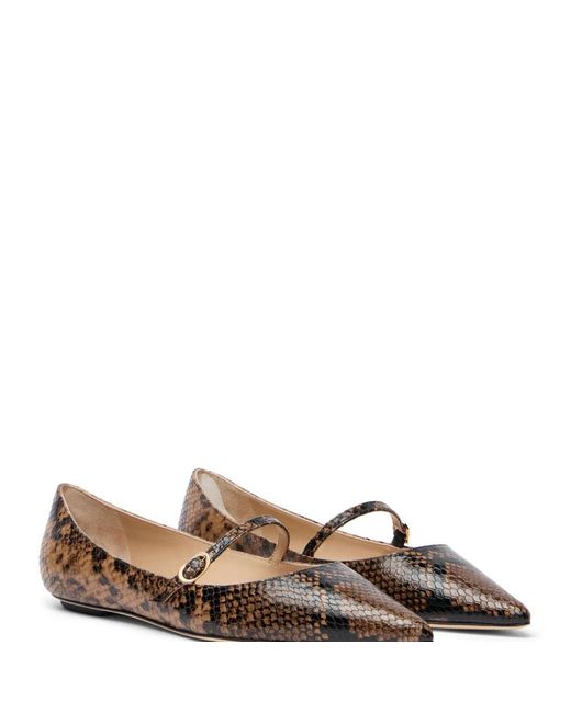 Stuart Weitzman Brown Emilia Mary Jane Flat