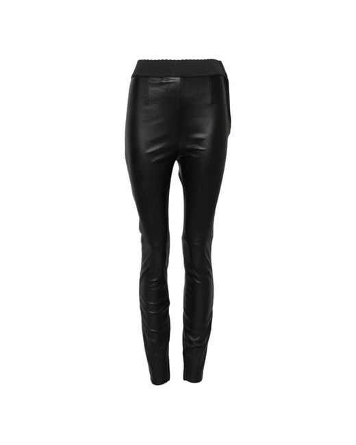 Dolce & Gabbana Black Leather Trousers