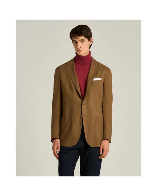 Kiton Cashmere Single-Breasted Jacket in het Green voor heren