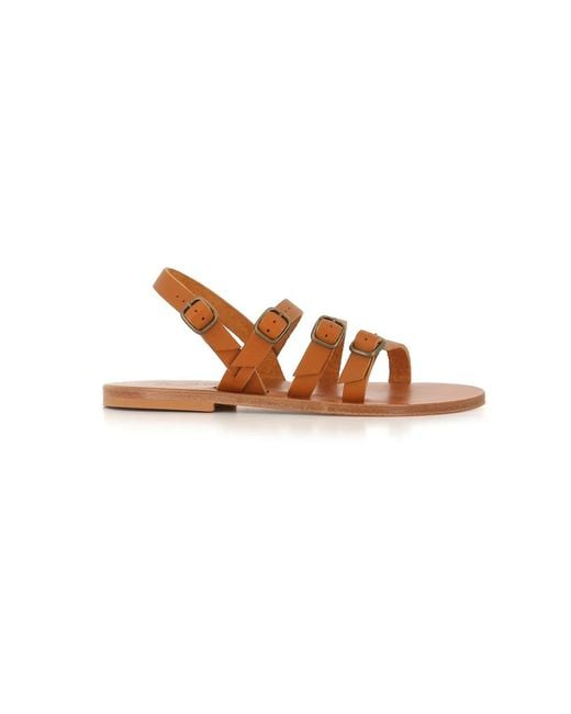 K. Jacques Brown Flat Sandals