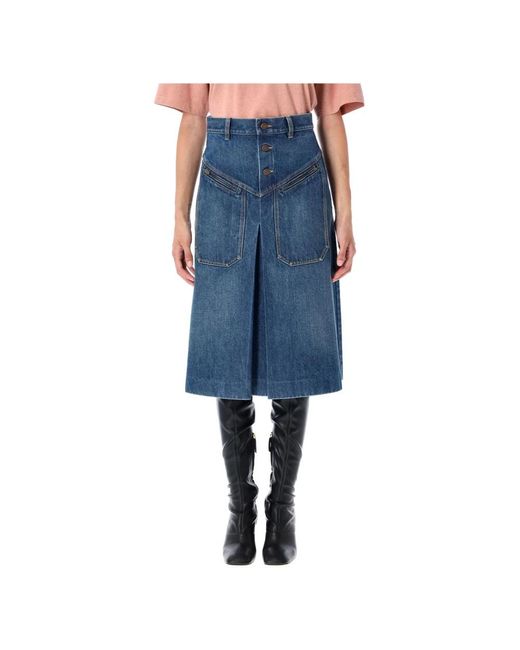 Chloé Blue Denim Skirts