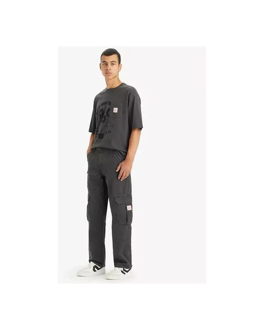Levi's Gray Straight Trousers for men