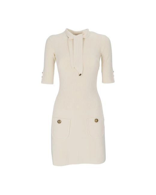 Elisabetta Franchi Natural Knitted Dresses