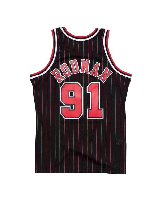 Mitchell & Ness Fitness ,Zwart ,Dennis Rodman Basketbalshirt in het Black voor heren