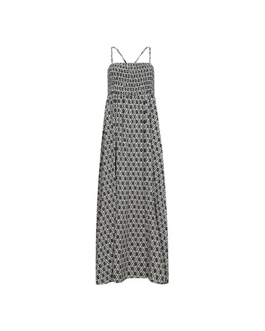 co'couture Kleedjes ,Veelkleurig ,Off- Smock Strap Jurk in het Gray