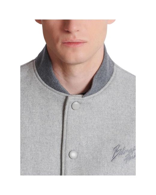 Balmain Accessoires ,Grijs ,Katoen Geborduurde Jersey Cap in het Gray voor heren