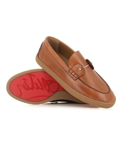 Loafers Christian Louboutin pour homme en coloris Brown