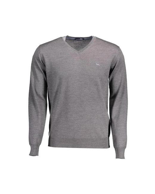 Harmont & Blaine Gray V-Neck Knitwear for men