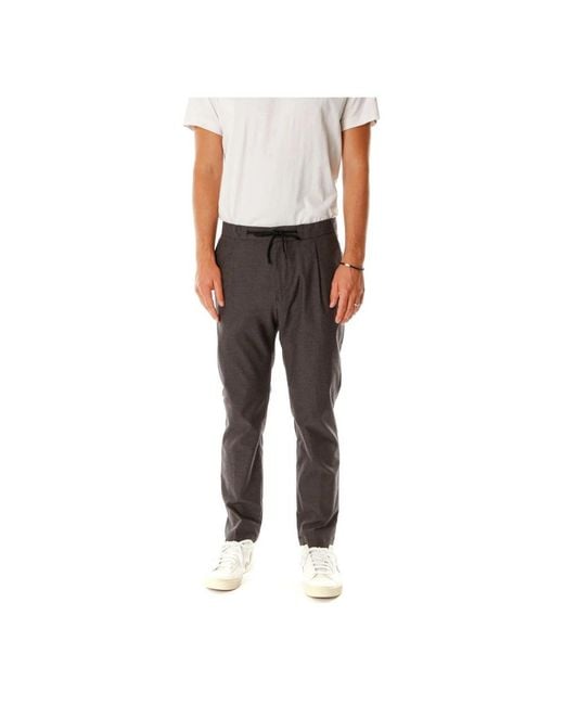 Closed Gray Straight Trousers for men