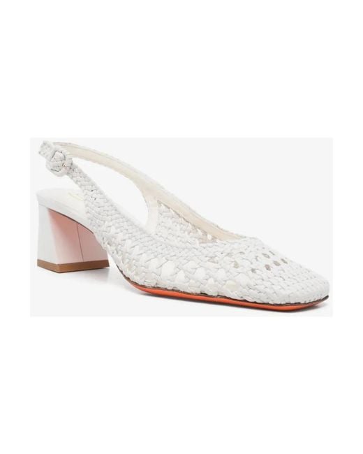 Santoni White Pumps