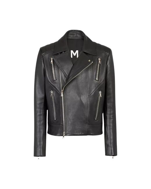 Balmain Black Leather Jackets for men