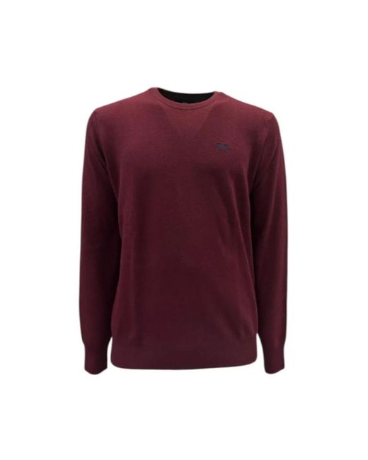 La Martina Purple Round-Neck Knitwear for men